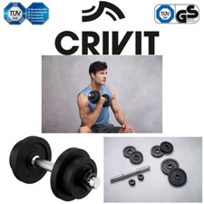 Crivit dumbbell set dumbbell fitness strength training, with steel handle new original packaging