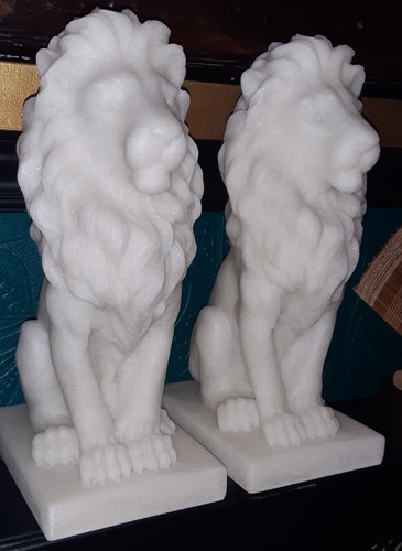 Two lions fireplace ornaments - two,