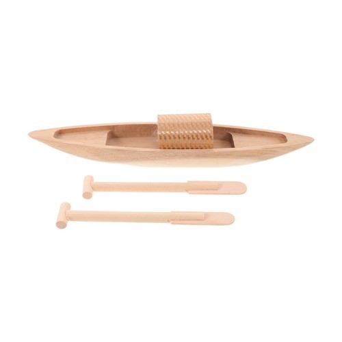 4pcs miniature wooden - 4pcs, canoe