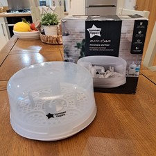 Microwave Steam Steriliser For 4x Baby Bottles BPA Free Tommee Tippee Microsteri