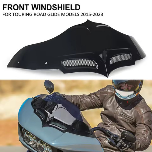 Black wave windshield - black,