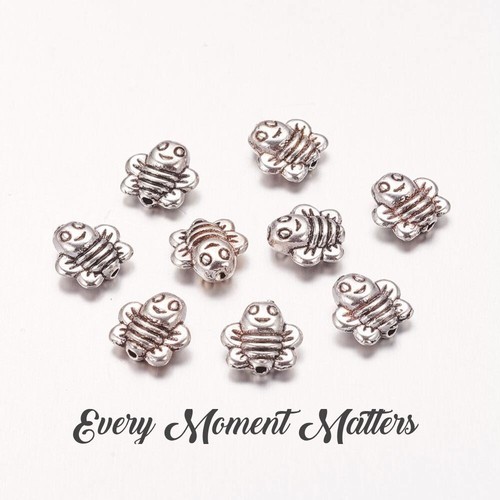 Tibetan silver bee spacer - x,