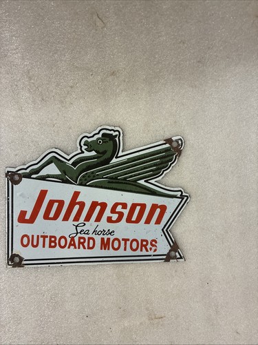 Vintage johnson porcelain sign - johnson,