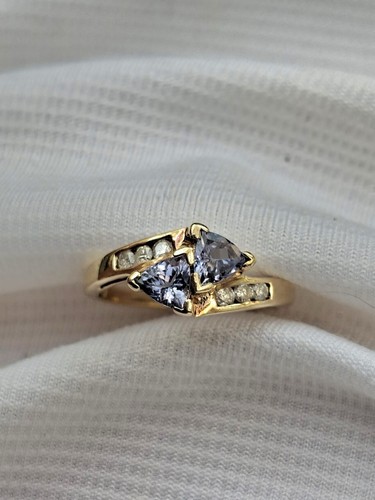 Tanzanite diamond solid 9ct - tanzanite,
