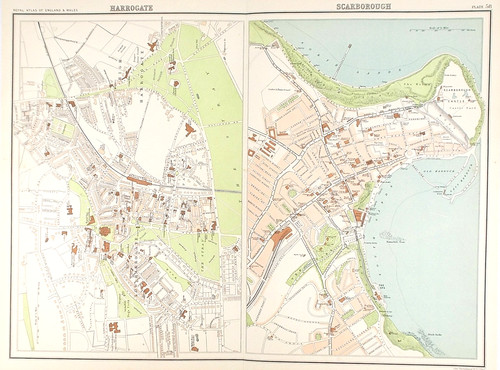 Old antique map town plans - old,