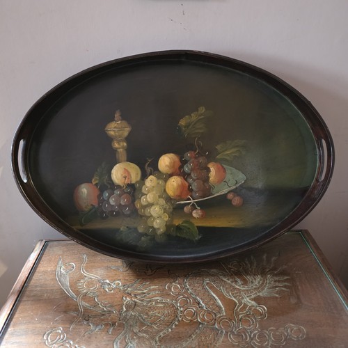 Vintage wooden tray hand - wooden,