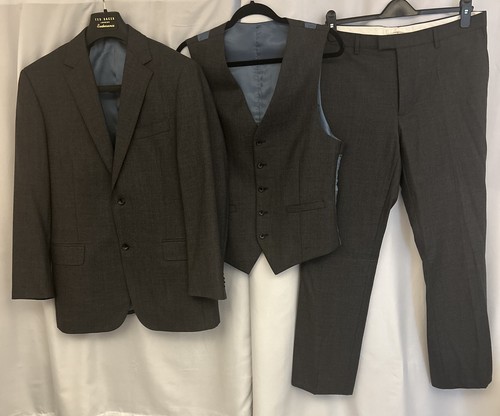 Lewin piece suit men grey - lewin,