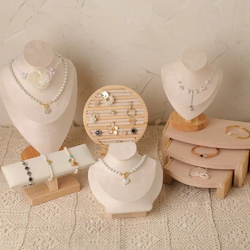 Wood jewelry display stand - wood,