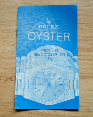 Rolex price list october 1994 - price,