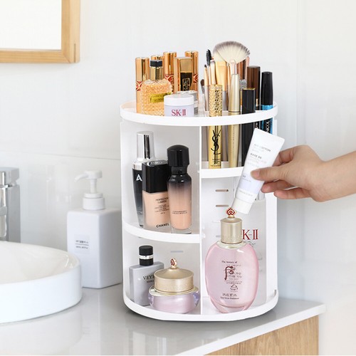 Plastic white rotating makeup - white,