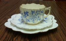 Antique Victorian Bone China Trio cup, saucer, plate Cherub Design see condition