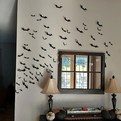 Halloween bats wall - halloween,
