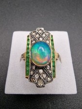 Antique Opal Diamond Garnet