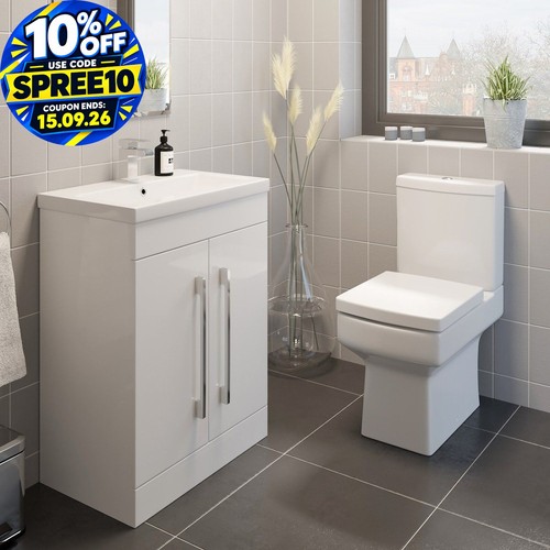 White bathroom suite 600mm - white,