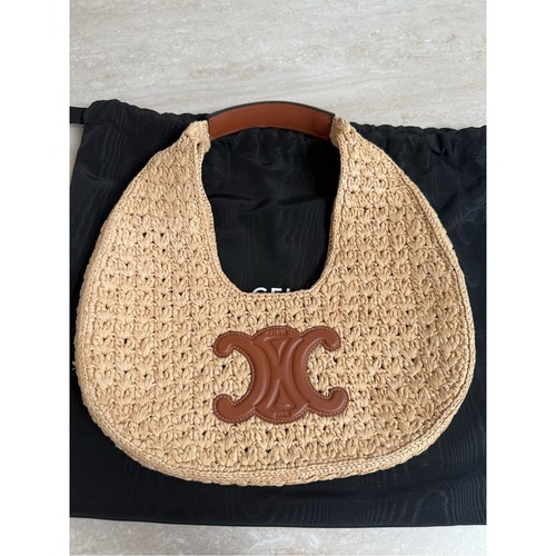 Celine natural raffia shoulder - celine,