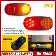 2x Oval Amber Trailer Truck Side Marker Light LED Lamp Reflector Trailer 12V 24V