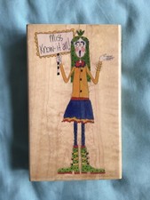 Miss Know It All #80415 Wooden Rubber Stamp Used A Couple Of Times RRP £10.99