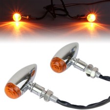 2x Chrome LED Bullet Turn