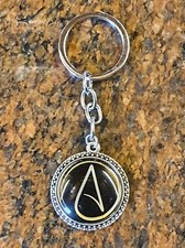 Atheist A Symbol Domed Cabochon Keyring/Bag Charm Atheism Humanist FREE P&P