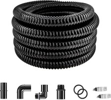 38 mm Corrugated Pond Hose – 8.2 m Flexible PVC Pipe Kit with Clamps & Fittings