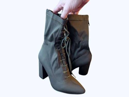 Green lace ankle boots - lace,