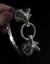 Sterling Silver Ram Head Bracelet