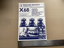 Midland Red East National Bus Company Route X68 Timetable August 1982 Leicester