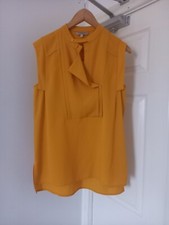 Marks And Spencers Limited Edition Mustard Sleeveless Summer Top Size 10