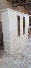 HANDMADE AYLESBURY (IVORY) DEEP DRAWERS/2 MIRRORED QUAD WARDROBE NOT FLAT-PAC!!