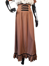 Scarlet Darkness Victorian Goth Pioneer Prairie Frill Hem Maxi Skirt Size Large