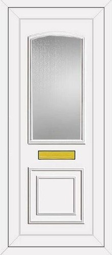White full height upvc door - full,