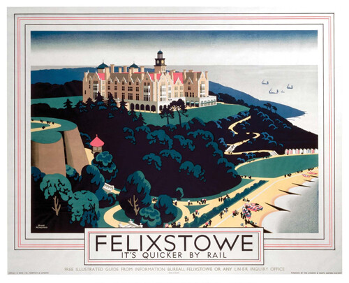 Vintage felixstowe art - art, railway