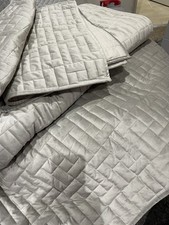 Kelly Hoppen Bedspread Grey Velvet Soft 2 Tone Quilted