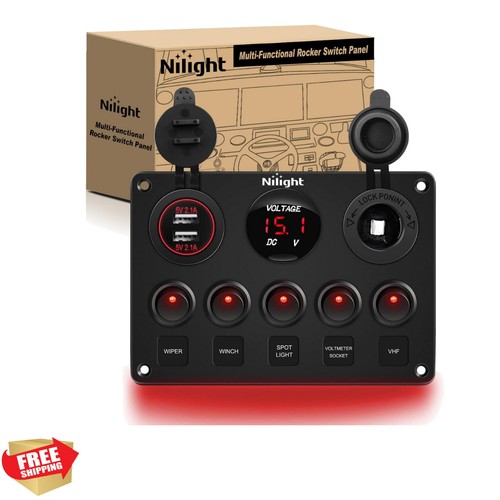 Gang backlit rocker - 5, switch