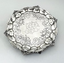 GEORGE II SILVER CARD TRAY