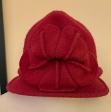 Raspberry Cloche 100% Wool Hat