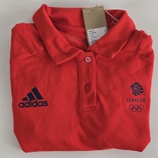 Adidas Team GB Women’s Polo Shirt Red Size 12 UK D38 Olympic Logo Sports Top