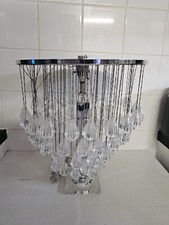 Vintage Crystal Like Tear  Drop Chandelier  Mirrored Ceiling Light 