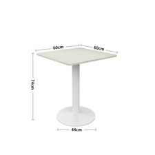Pedestal Dining Coffee Table 60cm Square/Round Kitchen Table Foldable Chairs