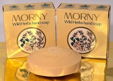 Vintage Morny Wild Herbs Perfumed Fine English Hand Soaps 2x75g 1980's