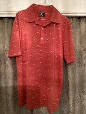 Men’s Salmon Pink Golf Polo Shirt By Footjoy - Size UK Large