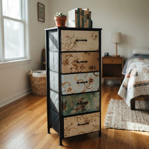 Retro floral dresser drawers - retro,