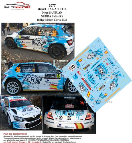 Decals ref 2077 skoda - decals, 1/43