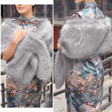 Women Faux Fur Shawl Thicken