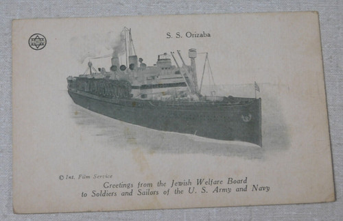 Orizaba postcard jewish - s.s.,