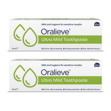 2x Oralieve Ultra Mild Toothpaste 75ml - Dry Mouth Toothpaste, Sensitive Mouth