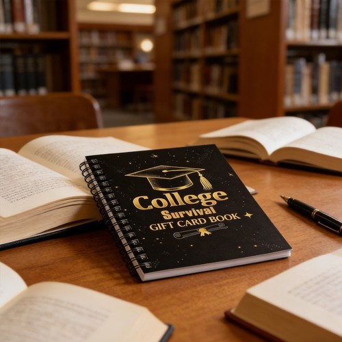 College survival card album - college,