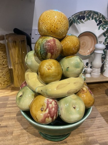 Vintage majolica ceramic fruit - majolica,