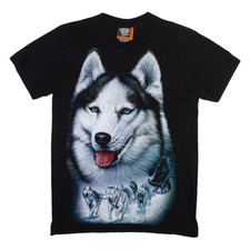 ROCK EAGLE Husky Mens T-Shirt Black S