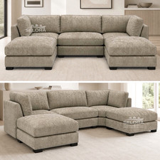 Beige U Shape Corner Sofa